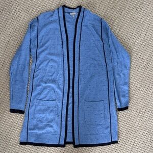 Talbots Blue Open Front Cardigan (longer length) size M